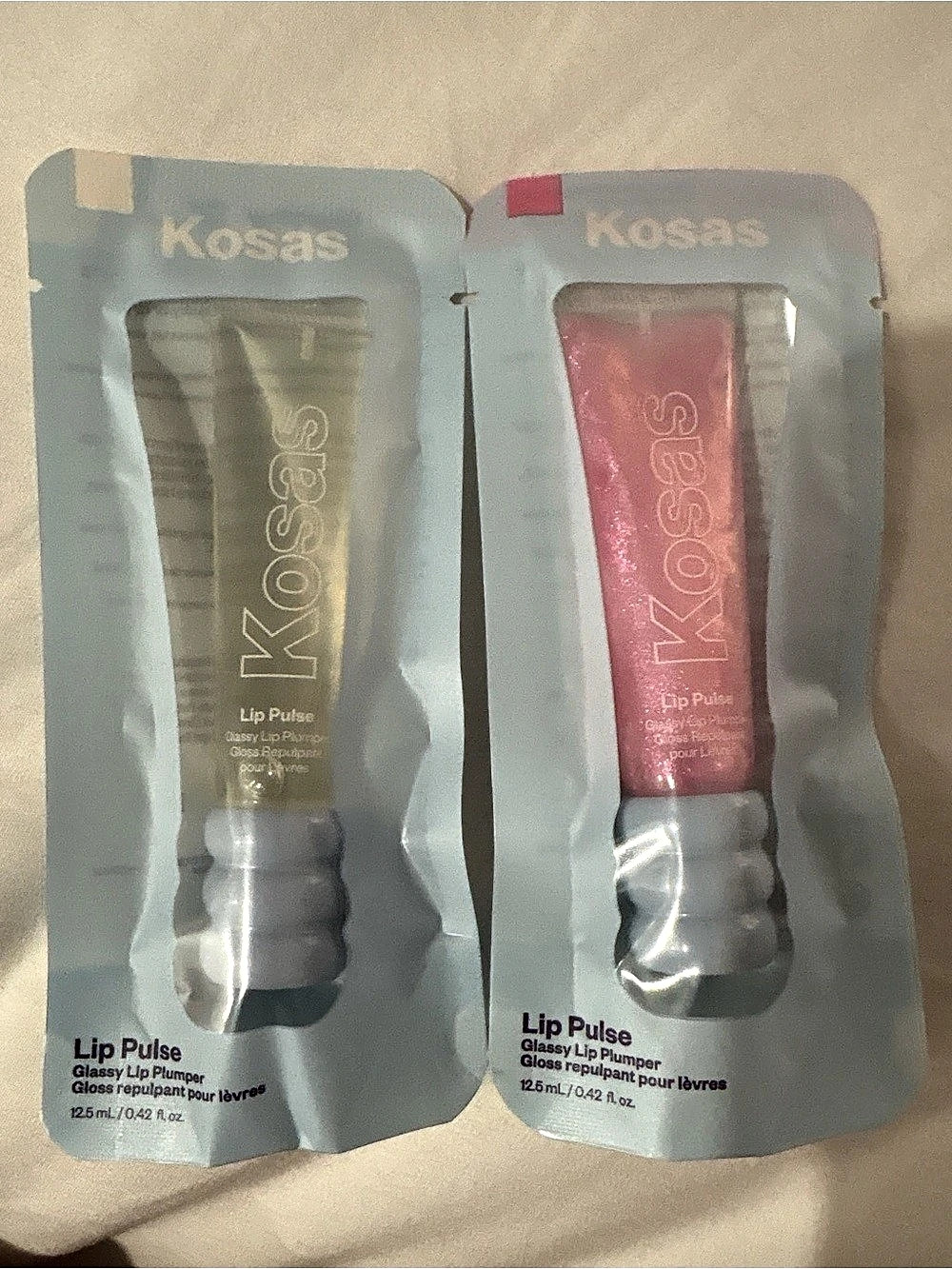 Kosas LipFuel Lip Pulse Lip Gloss Duo Pink & Clear NWT